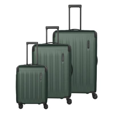Trolleyset TRAVELITE "DYNAMIIC 3-teilig Hartschale", grün, ABS, unifarben mit Farbeinsätzen, Koffer-Sets, ABS-Hartschale und Volumenerweiterung