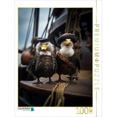 CALVENDO Puzzle Piraten Landeplatz: Piratenvögel an Deck | 1000 Teile Lege-Größe 64x48cm Foto-Puzzle für glückliche Stunden
