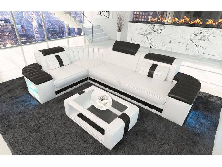 Mini Sofa Bergamo L-Form in Leder