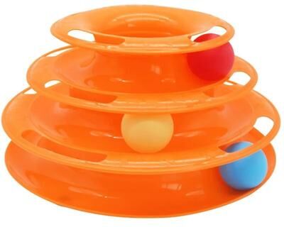 Pet Hub Interactive Cat Toy Titan's Tower three Layers Orange