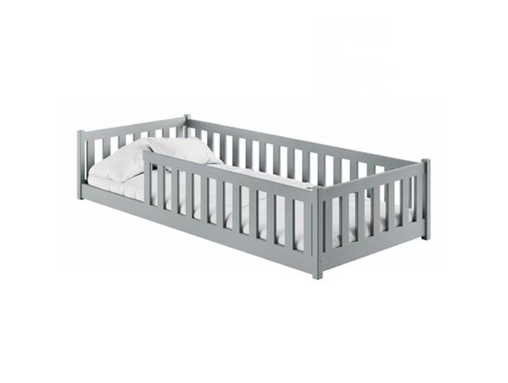 Kids Collective Montessori-Bodenbett 90x200 cm, Aschgrau, Rausfallschutz