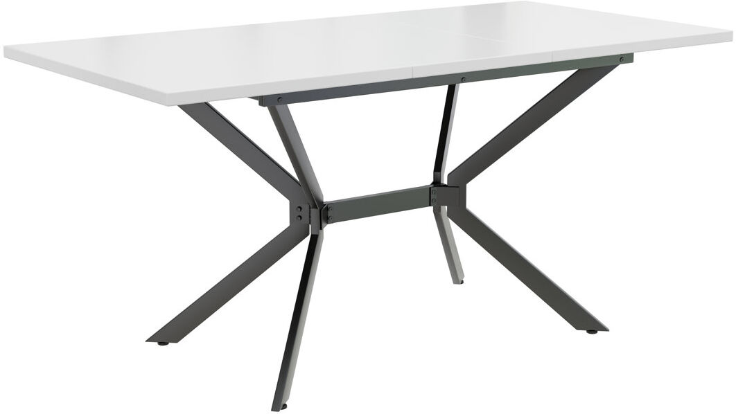 George Oliver Rollingdam 120 cm Extendable Rectangular Dining Table with Steel Base White