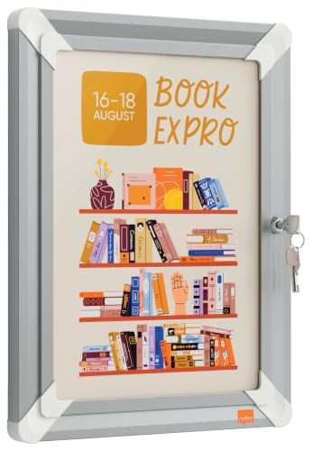 Nobo Premium Plus A4 Afsluitbare Posterlijst met Antireflecterend Glas en Sleutelslot, Wit