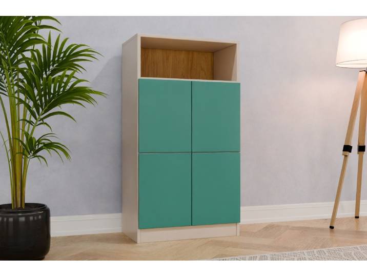 Badezimmerschrank nach Maß - RAL 6033 Minttürkis - 120x65x39cm - Individuell konfigurieren