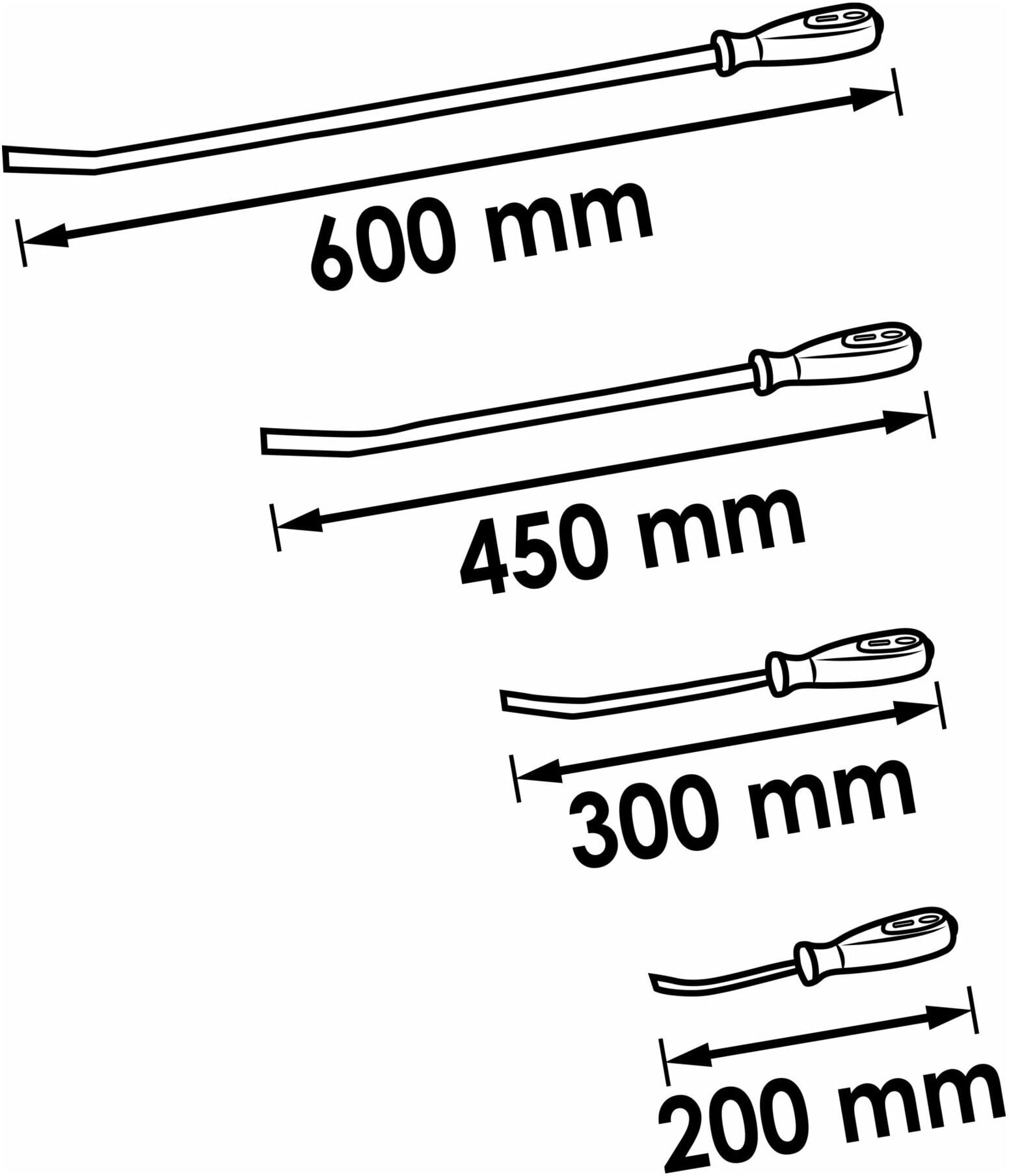 VIGOR Hebeleisen Satz V1301 4 teilig)