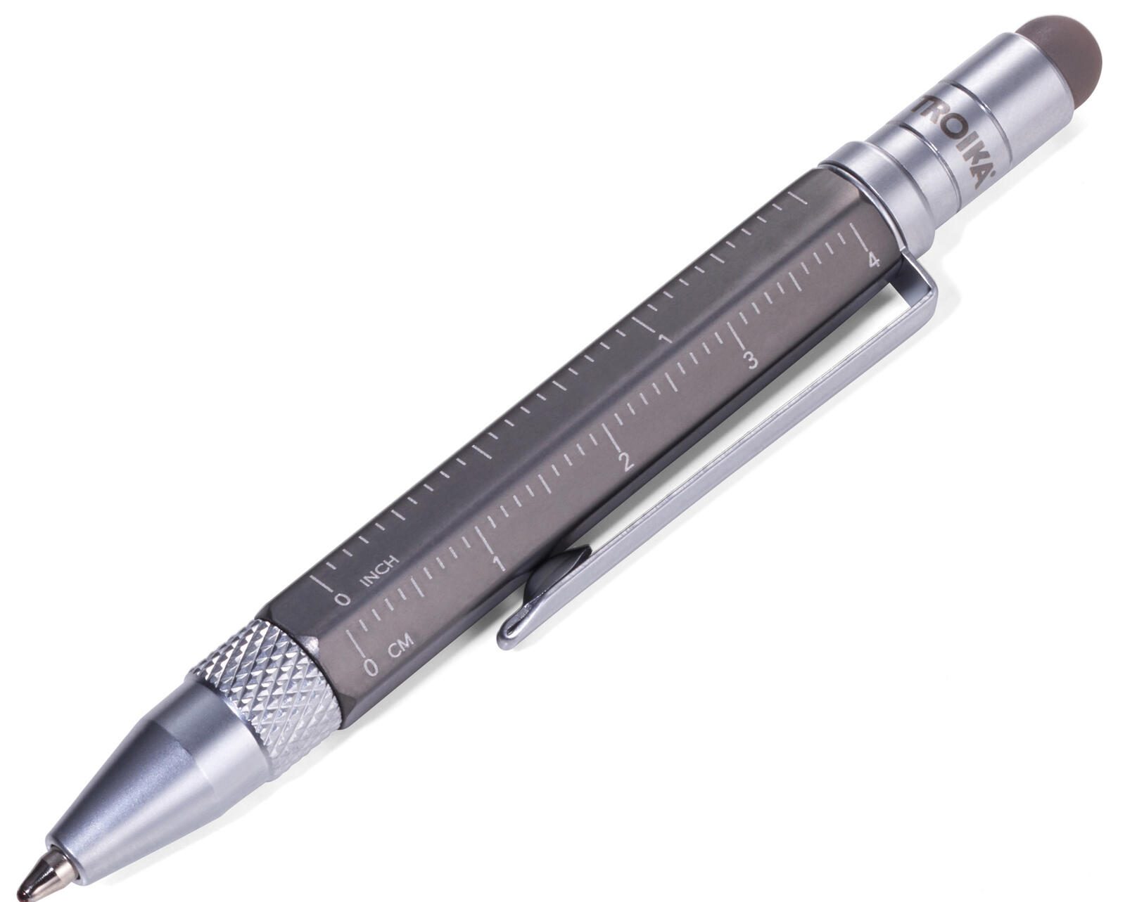 TROIKA® Kugelschreiber LILIPUT TOOL PEN grau 1.0 mm Schreibfarbe: schwarz PIP25/TI