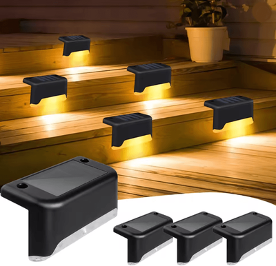 Inspire Essentials Solar Deck Lights Outdoor Waterproof LED Step Lights 4 Pack Warm White Solar Deck Lights Outdoor Waterproof LED Step Lights 4 Pack Warm White
