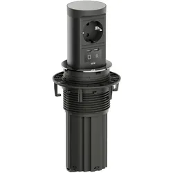 Bachmann, Steckdosenleiste, ELEVATOR 2 versenkbare Einbausteckdose 3-fach, 1x CEE7/3, 2x USB-C, 2m... (3x, CEE 7/3, 2 m)