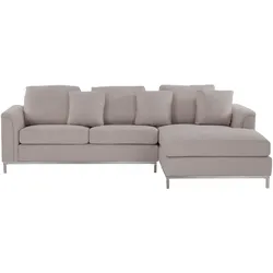 4-SITZER-ECKSOFA Polyester Beige rechtsseitig Oslo