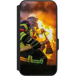 Nivocase Klapphülle für Samsung Galaxy A54 5G Handyhülle aus Kunst Leder NIVOflip schwarz Feuer Feuerwehr (Samsung Galaxy A54 5G), Smartphone Hülle, Schwarz