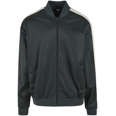 Umstandssweatshirt URBAN CLASSICS "Urban Classics Tennis Core Jacket", Damen, Gr. XXL, schwarz (bottlegrün), 100% Polyester, V-Ausschnitt, Sweatshirts