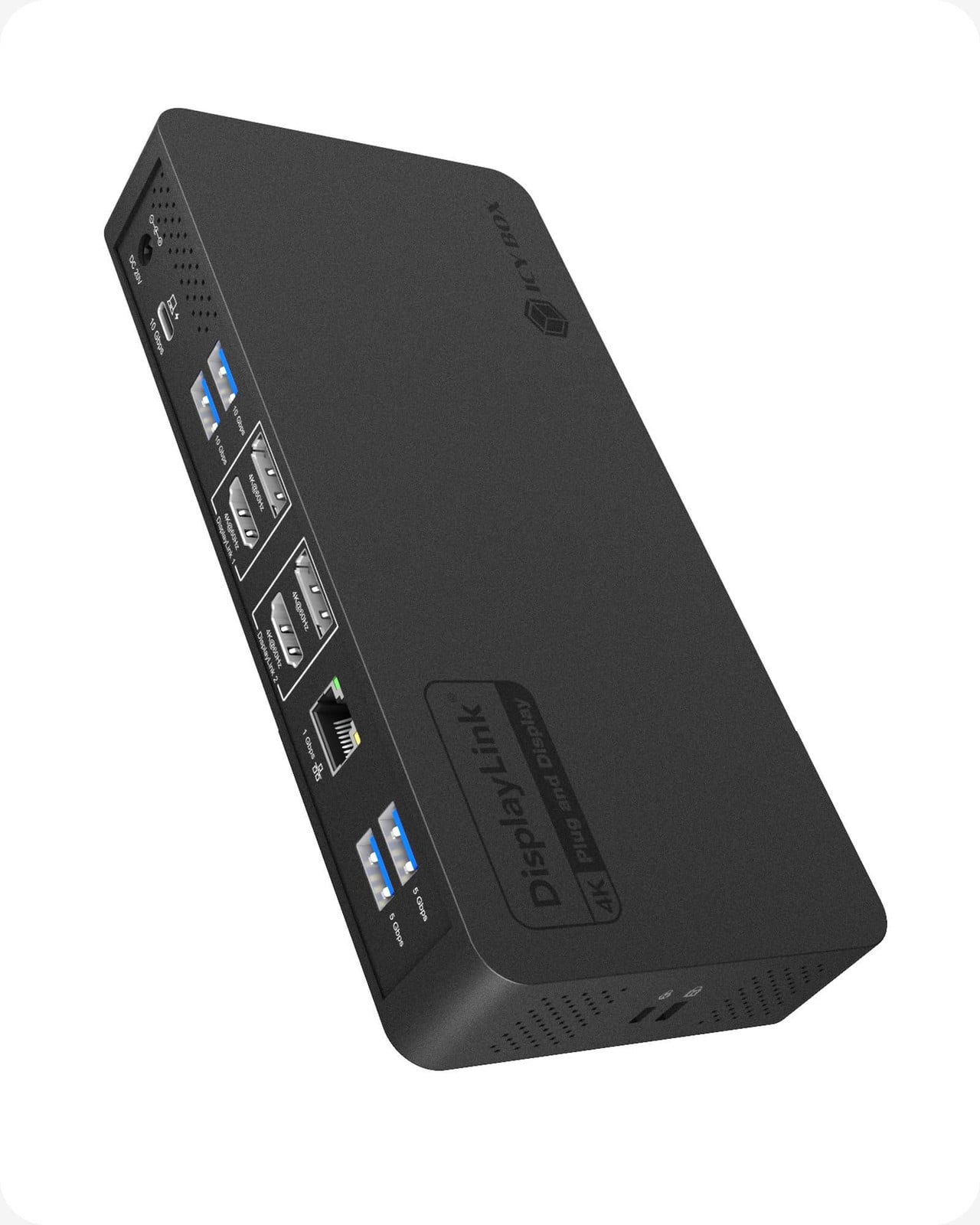 ICY BOX Heart Dock 2255 Notebook Docking Station, 11-in-1, 2x 4K@60Hz, USB 3.2 Gen 2 Type-C, 96 W, Zwart