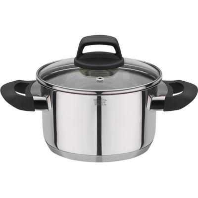 Fleischtopf GSW "Como", silber (edelstahlfarben), H:9,5cm Ø:16cm, Töpfe, Fleischtopf, Induktion