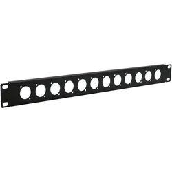 Exsys 19" Rackblende 1HE, 12x D-Typ (XLR), Serverschrank Zubehör, Schwarz