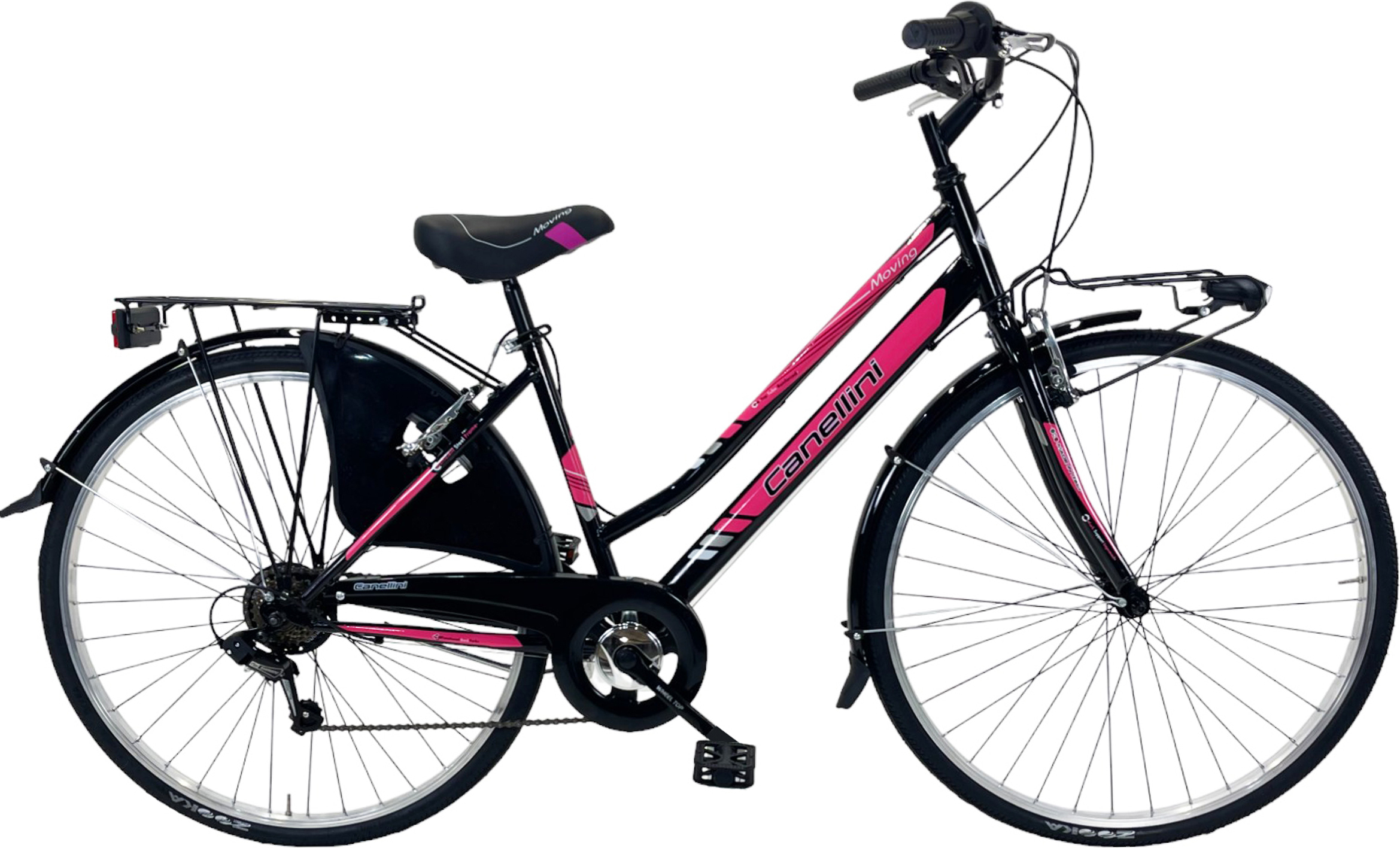 Citybike Canellini Moving 28' Sthal - Schwarz/Fuxia