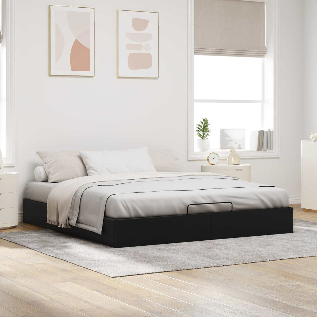 17 Stories Ottoman Bed Black Super King (6')