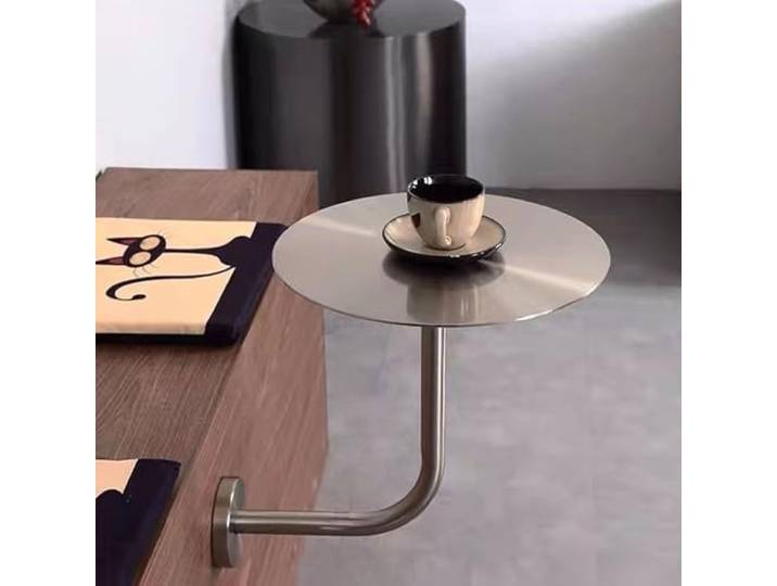 TapferBahn L-förmiger bartisch aus Edelstahl,wandmontierter L-förmiger Cocktailtisch aus Edelstahl,l-förmiger wandmontierter couchtisch,Beistelltisch,Platzsparender,TragfäHigkeit,FüR Bars,Esszim