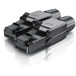 Primewire 2x Netzwerk-Adapter RJ-45 (Ethernet) zu Netzwerkkabel, Netzwerkstecker RJ45 CAT 8 - Gigabit Ethernet LAN Kabel - 40 Gbit/s, schwarz