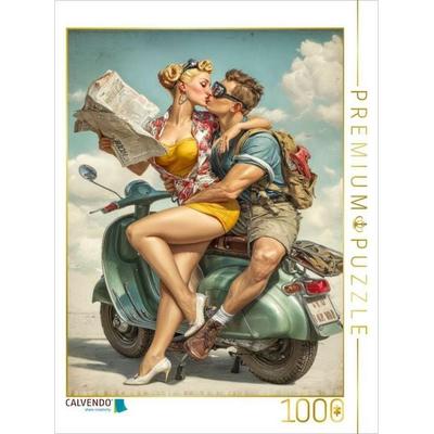 CALVENDO Puzzle Für den Rollerfahrer - ein heißes Küsschen | 1000 Teile Lege-Größe 64x48cm Foto-Puzzle für glückliche Stunden, Sonstige von , Calvendo