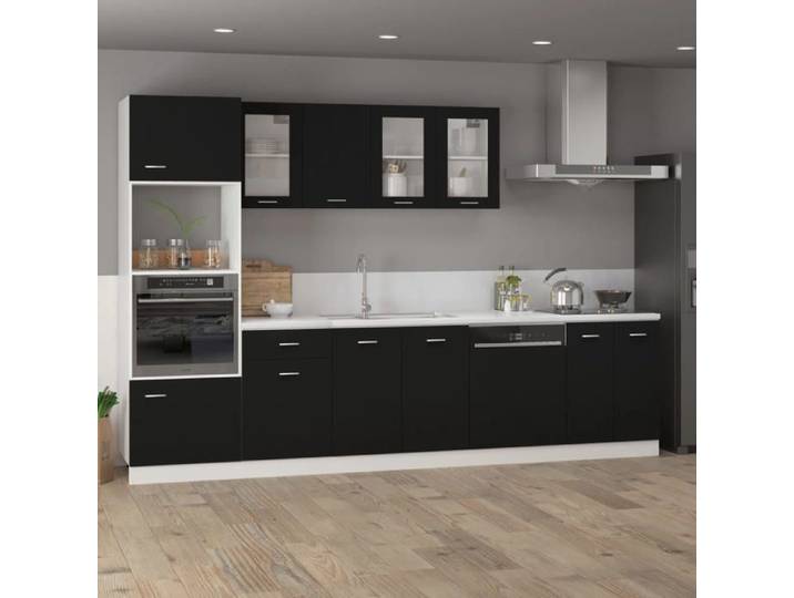 Promo printemps Armoire à tiroirs(1 pcs) Armoire/Vitrine/Placard - SARAZYJ - meuble de cuisine -  Lyon  Noir 50x46x81 5 cm Bois