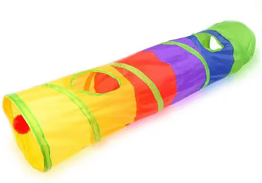 Inspire Curations Hide & Pounce Interactive Cat Tunnel Toy For Indoor & Outdoor Play yellow