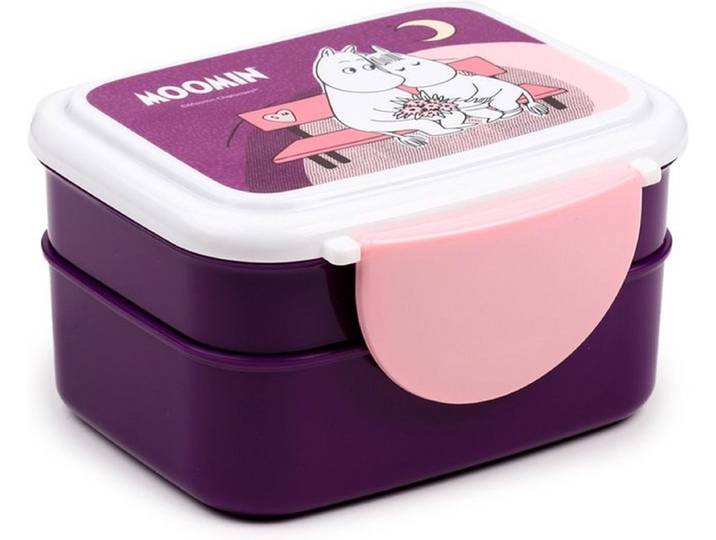 Bentobox/Lunchbox - Moomin Liefde - Paars&Roze - Bestek - 9x15\,5x14cm