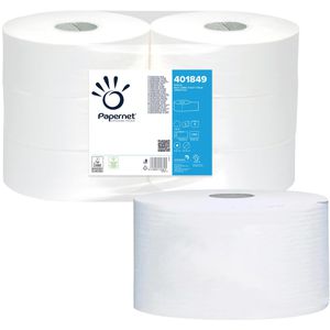 Papernet Toilettenpapier 401849, 2-lagig, Tissue, Jumbo, 1180 Blatt, 6 Rollen