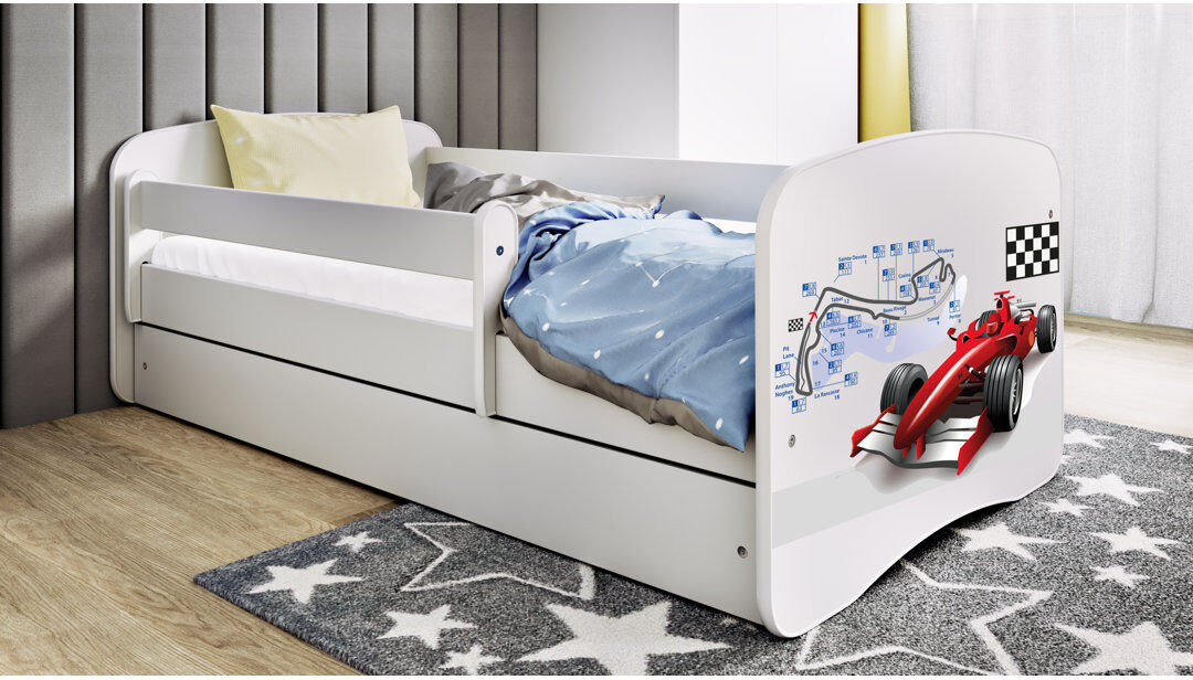 Zipcode Design Cicero Drawer Bed and Mattress White European Toddler (80 x 160 cm)