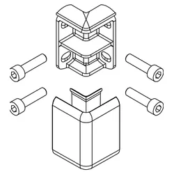 HSK Ersatzteile Adapter und Blende für Laufschiene für Schiebetür Seitenwand, Chrom, E100224-1-41 E100224-1-41