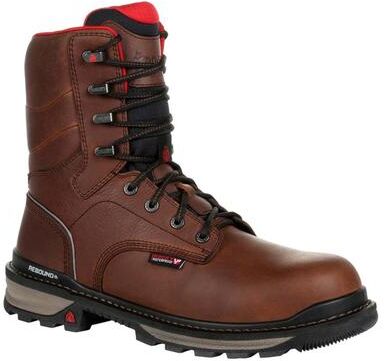 "Rocky Rams Horn 8"" EH WP - Mens 9 Brown Boot W"