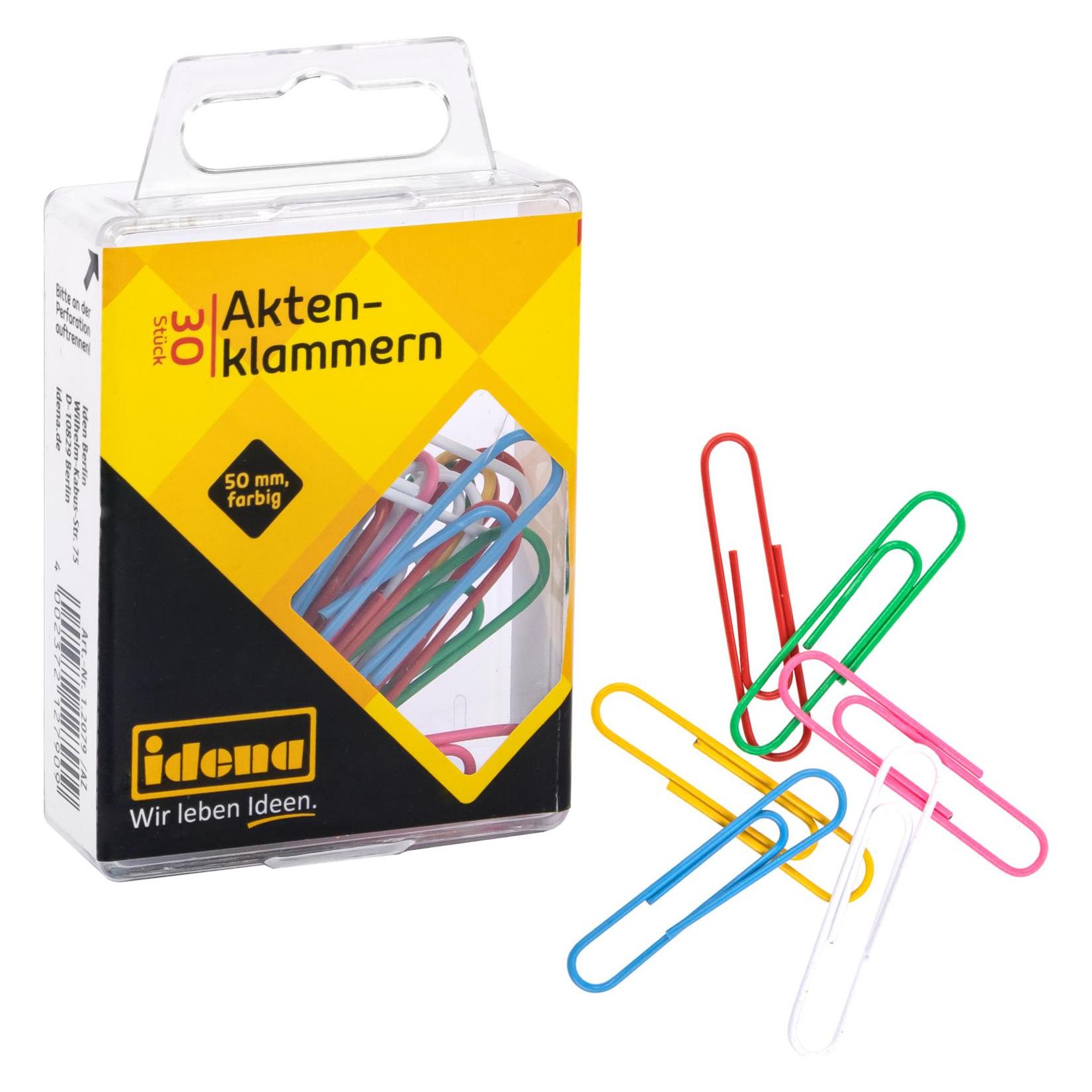 Idena Aktenklammern 50mm 30St.,kunststoffummantelt (22663184)