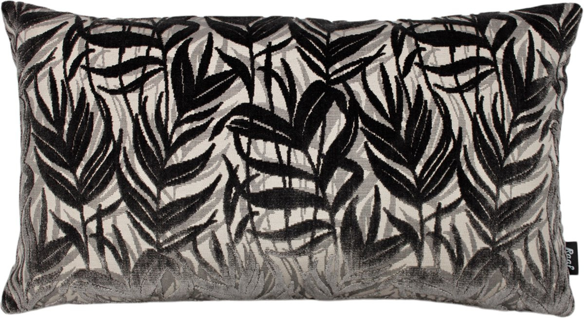 Raaf sierkussenhoes Flora antraciet 40x70 cm