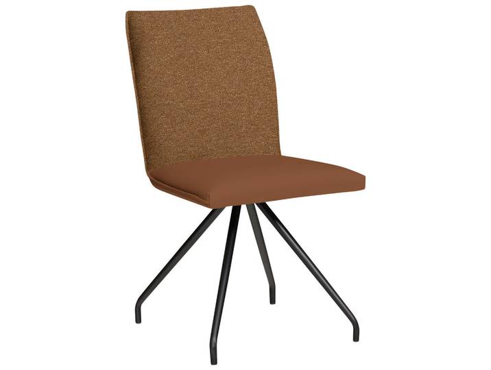 Moderano Stuhl, Braun, Rost, Metall, rund, 49x91x60 cm, fleckschutzimprägniert, Stoffauswahl, Typenauswahl, Esszimmer, Stühle, Esszimmerstühle, Vierfußstühle