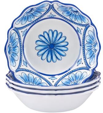 "Certified International Veranda Melamine 8.5"" All Purpose Bowls, Set of 4 - 8.5"" Diameter x 2"""