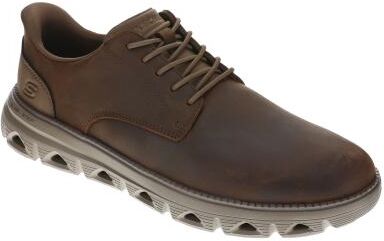 Skechers USA Glide-Step Cavern (Men's) Casual Shoes in Dark Brown, Size 8.5 M, Leather/Memory Foam