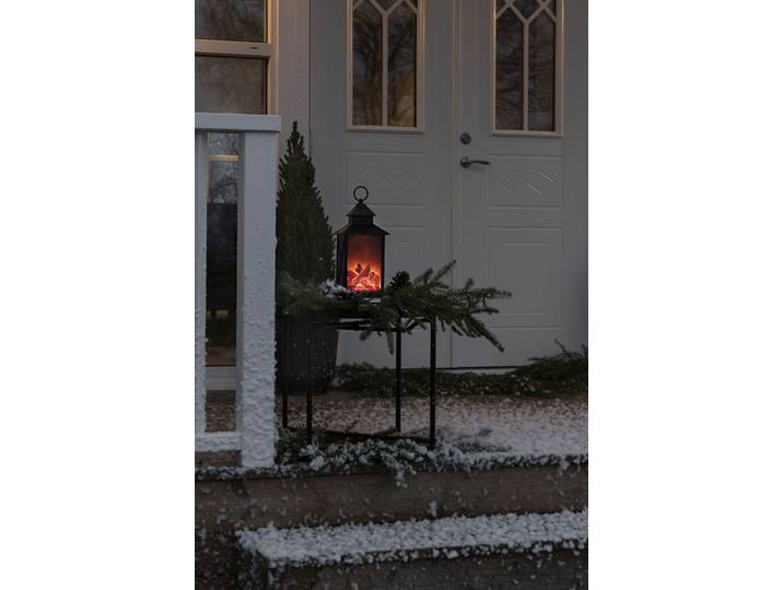 LED Laterne KONSTSMIDE Weihnachtsdeko aussen , schwarz, B:15cm H:32cm L:15cm T:15cm, Leuchten, LED Laterne, LED Laterne, klein, Kamin