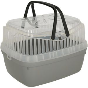 Kerbl Tiertransportbox Portobello, aus Kunststoff, 30 x 23 x 23cm, Deckelöffnung grau, Tiere bis 3kg