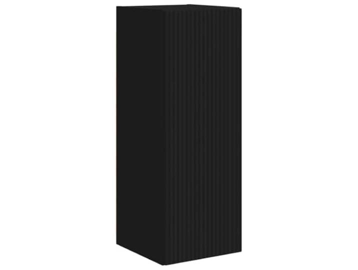 KTHLBRH TV-Wandschrank 30 x 31 x 80 cm Schwarz Holz Platzsparendes Design, 90 ° Türen, mehrere Regale, Holz, minimalistischer Stil, einfache Wartung