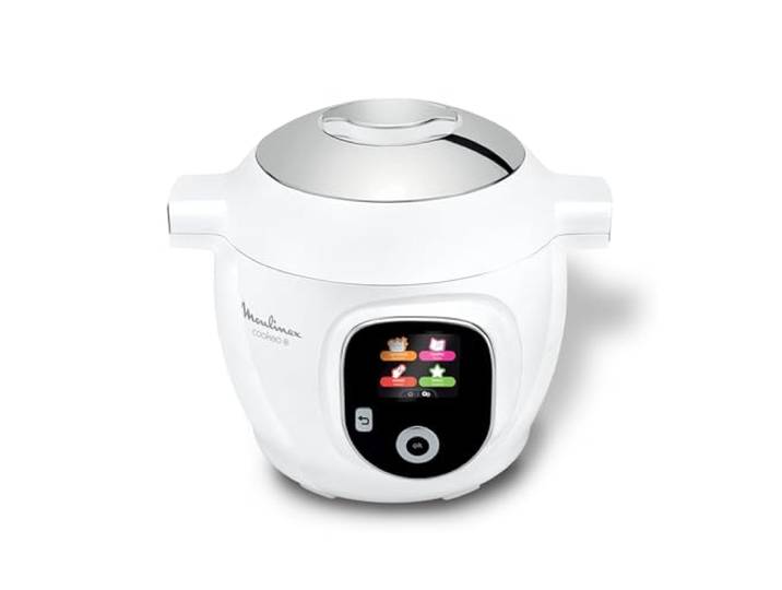Moulinex Cookeo+ Intelligenter Multicooker mit hohem Druck, 6 l, 80 integrierte Rezepte, unbeaufsichtigt, intuitives Display, Schritt-für-Schritt-Anleitung zum Kochen, spezielle App, weiß CE854110