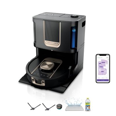 SHARK Saugroboter "Shark ThermaCharged PowerDetect Saugroboter RV2900XEEU", schwarz, B:46,1cm H:44,4cm T:36,3cm, Saugroboter, beheizte Basisstation verwendet 85C heißes Wasser und 80C warme Luft