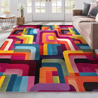 Well Woven Apollo Whispers Modern Abstract Multicolor Low Pile Rug