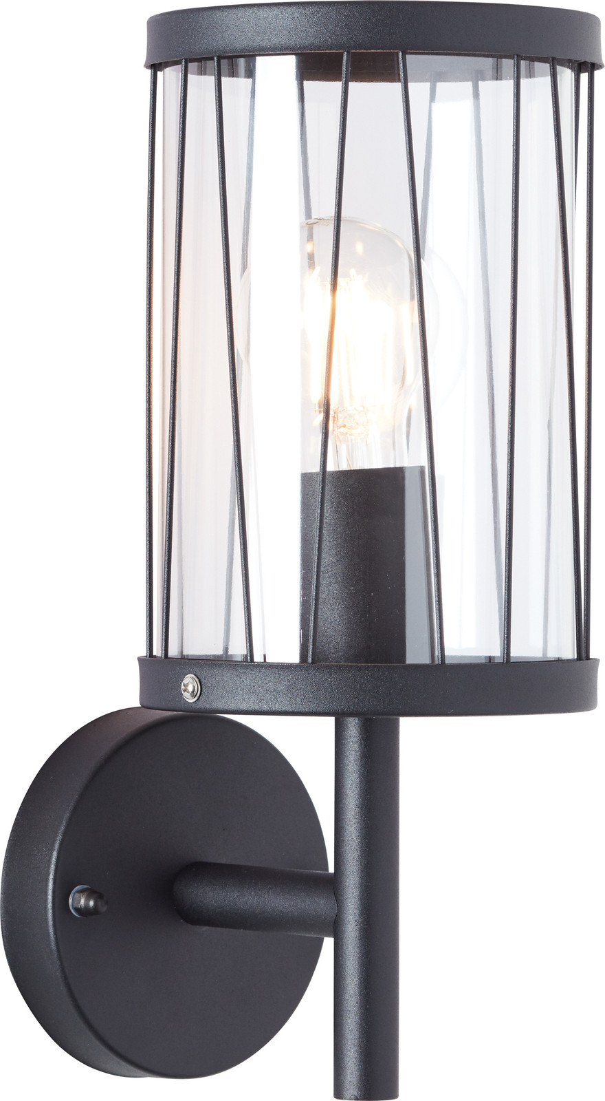 Brilliant Reed buitenwandlamp, zwart mat, E27, IP44