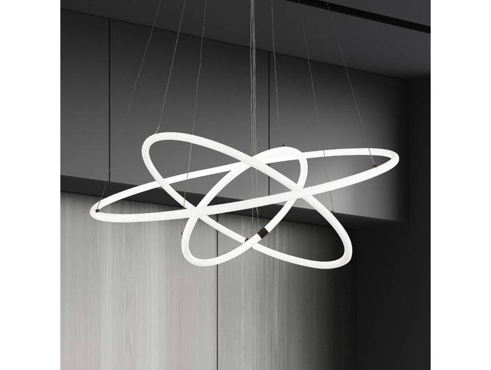 Searchlight Hängeleuchte Revolve, weiß / opal, für Wohn- / Esszimmer, Kunststoff, Modern