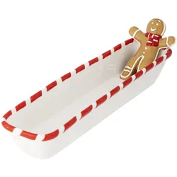 Bloomingville Ginnie Schale aus Keramik, Weihnachten, L36,5xH9,5xB12,5 cm