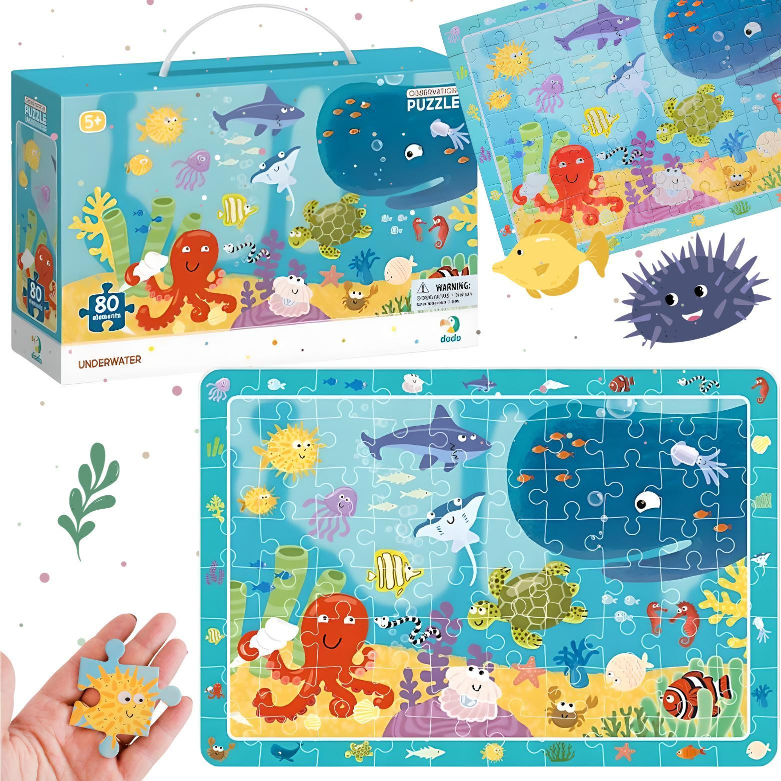 DoDo Puzzel Onder water/oceaan met 80 stukjes