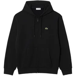 LACOSTE Herren Sweatjacke mit Kapuze - Zipped Fleece Front Hoodie, Regular Fit Schwarz / 6XL
