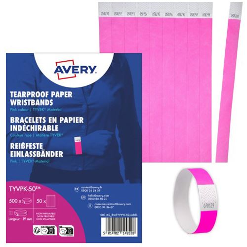 AVERY Zweckform Eintrittsbänder pink, 500 St.