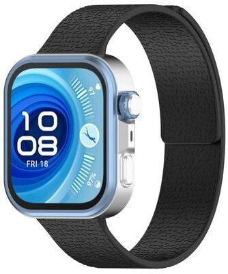 Everyday Crate Huawei Watch Fit 4 Fit 4 Pro Fit 3 Magnetic Silicone Watch Band Lychee Texture Soft Replacement Strap black