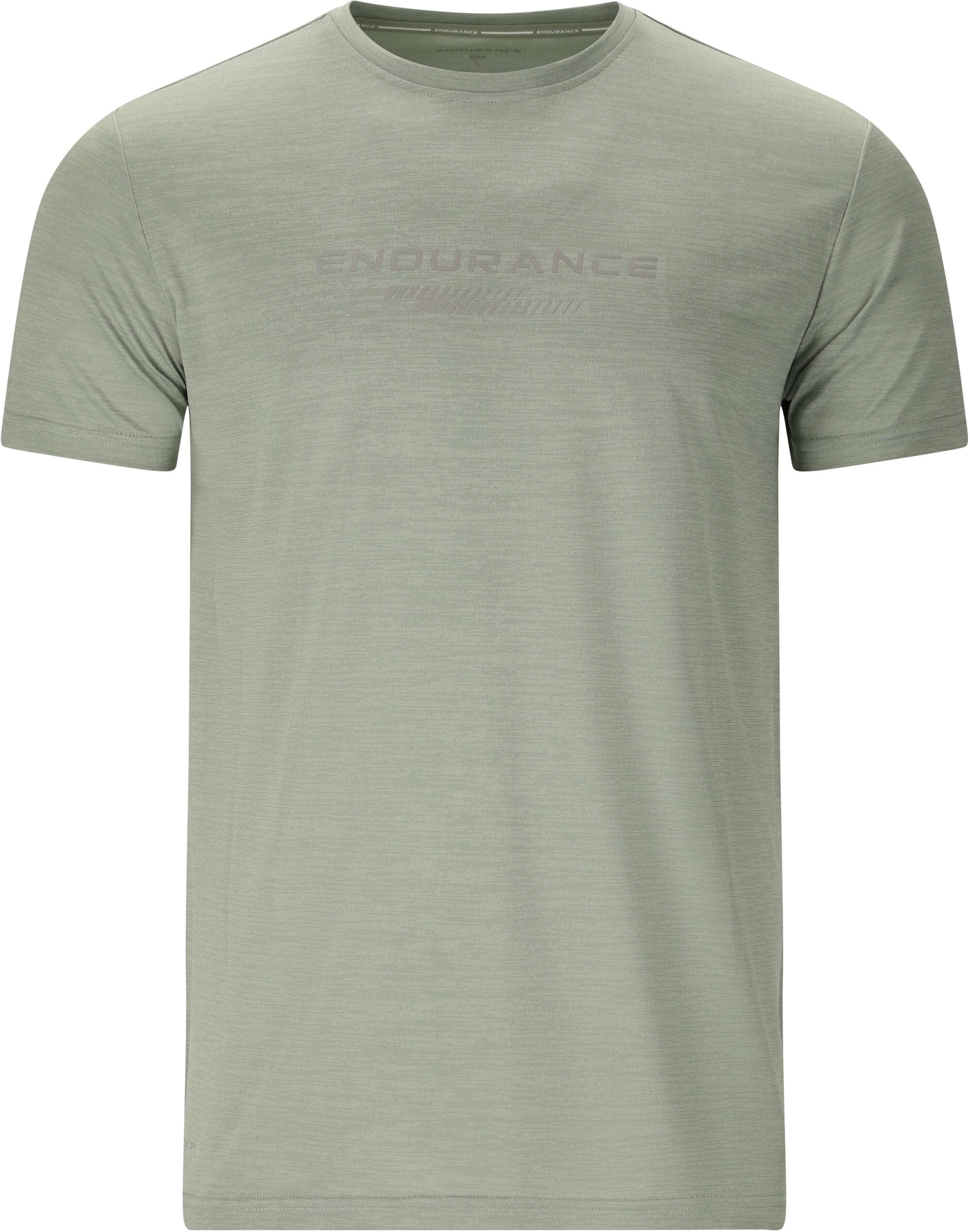 Funktionsshirt ENDURANCE "PORTOFINO", Herren, Gr. S, grün (hellgrün, meliert), 100% Polyester, bedruckt, meliert, normal, Rundhals, Shirts Funktionsshirt, mit praktischer Quick Dry-Technologie