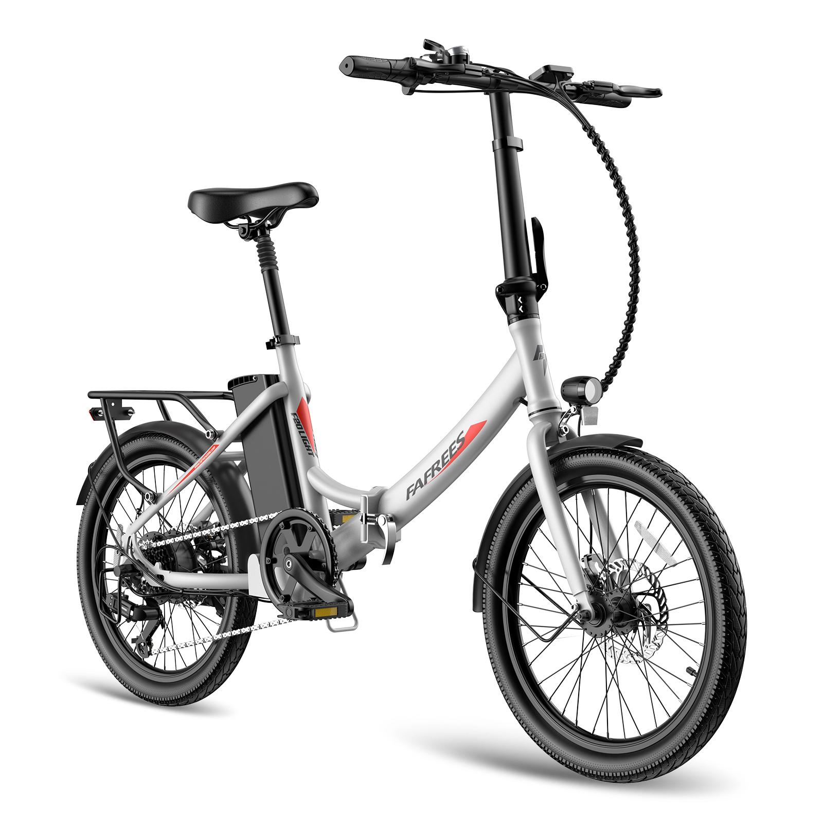 Klapp-Pedelec 20 Zoll 250W 36V 20Ah Akku 150km Reichweite Shimano 7-Gang IPX5, Weiß